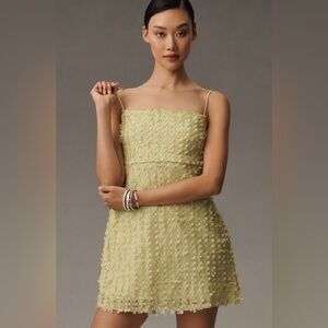Anthropologie 3D Floral Embellishment Mini Dress